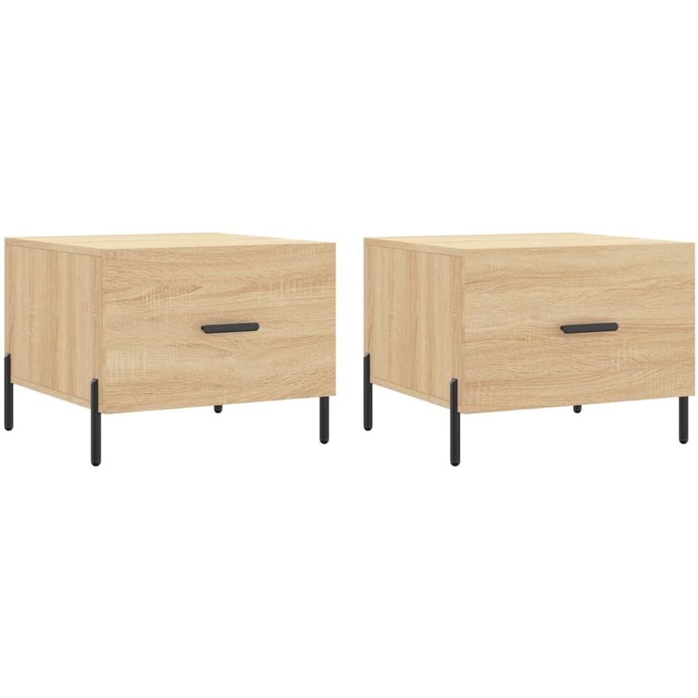 Tavolini Salotto 2pz Rovere Sonoma 50x50x40cm Legno Multistrato - Foto 2