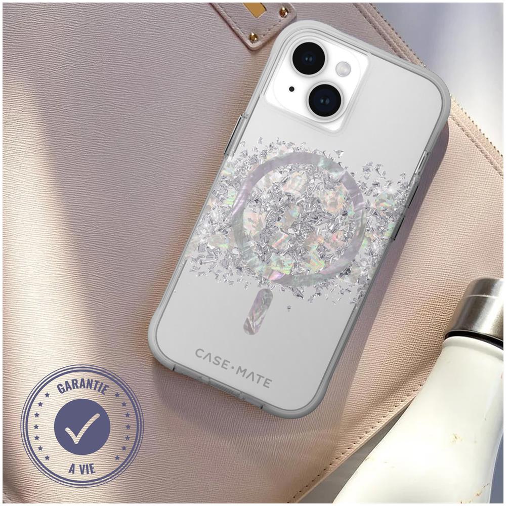 Cover Magsafe Per Iphone 15 Plus Silicone Paillette Bianca Karat - Foto 5