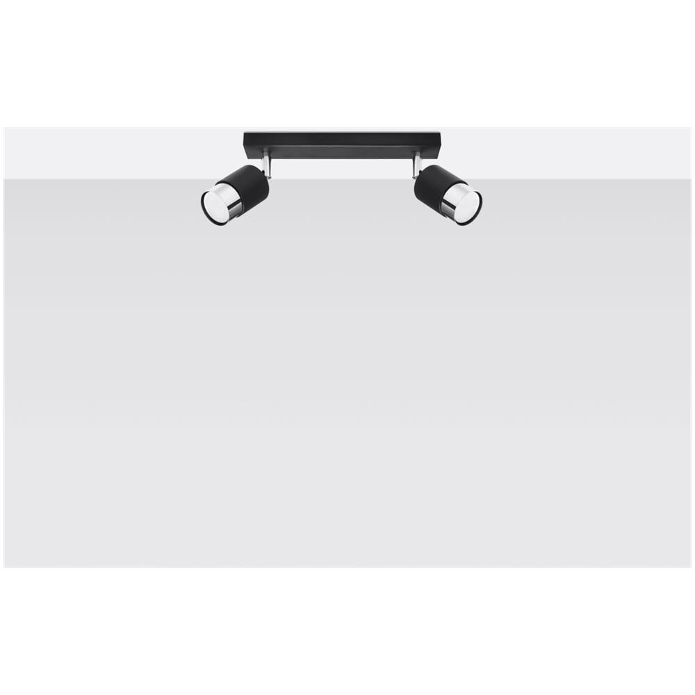 Lampada Da Soffitto Nero 2 Nero /cromo Sl. 1065 - Moderno Lampade Da Soffitto Nero /cromato 18x30x5 Cm - Foto 2