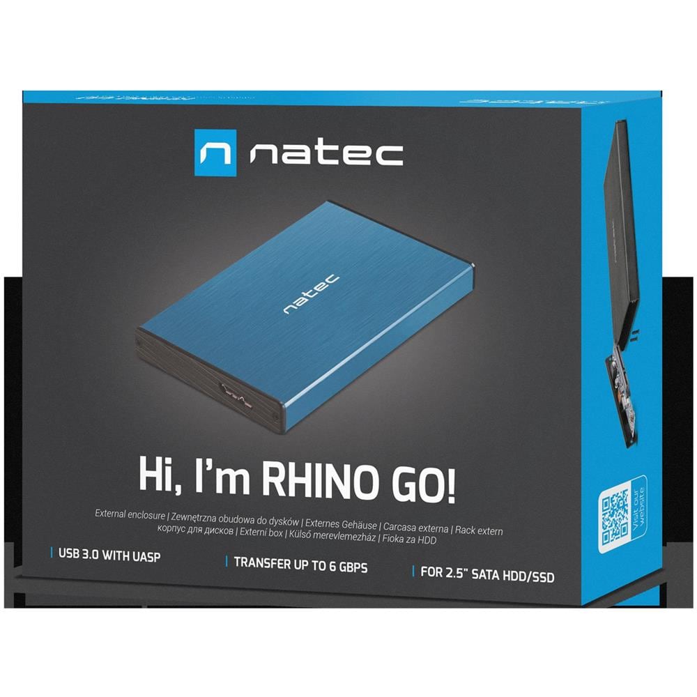 Box Esterno Rhino GO Box HDD e SSD 2.5" Micro-USB Colore Blu - Foto 7