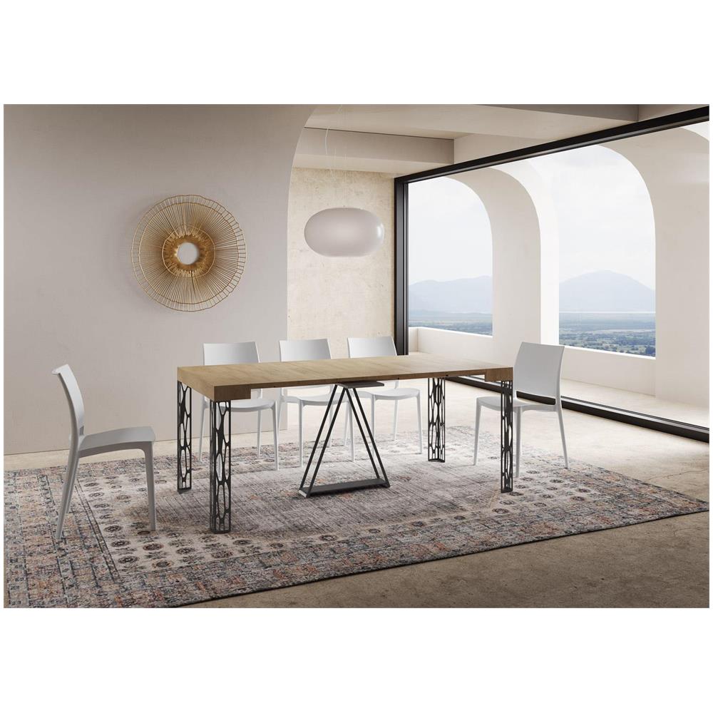 Consolle allungabile 90x40/196 cm Kerpa Small quercia natura telaio antracite - Foto 3