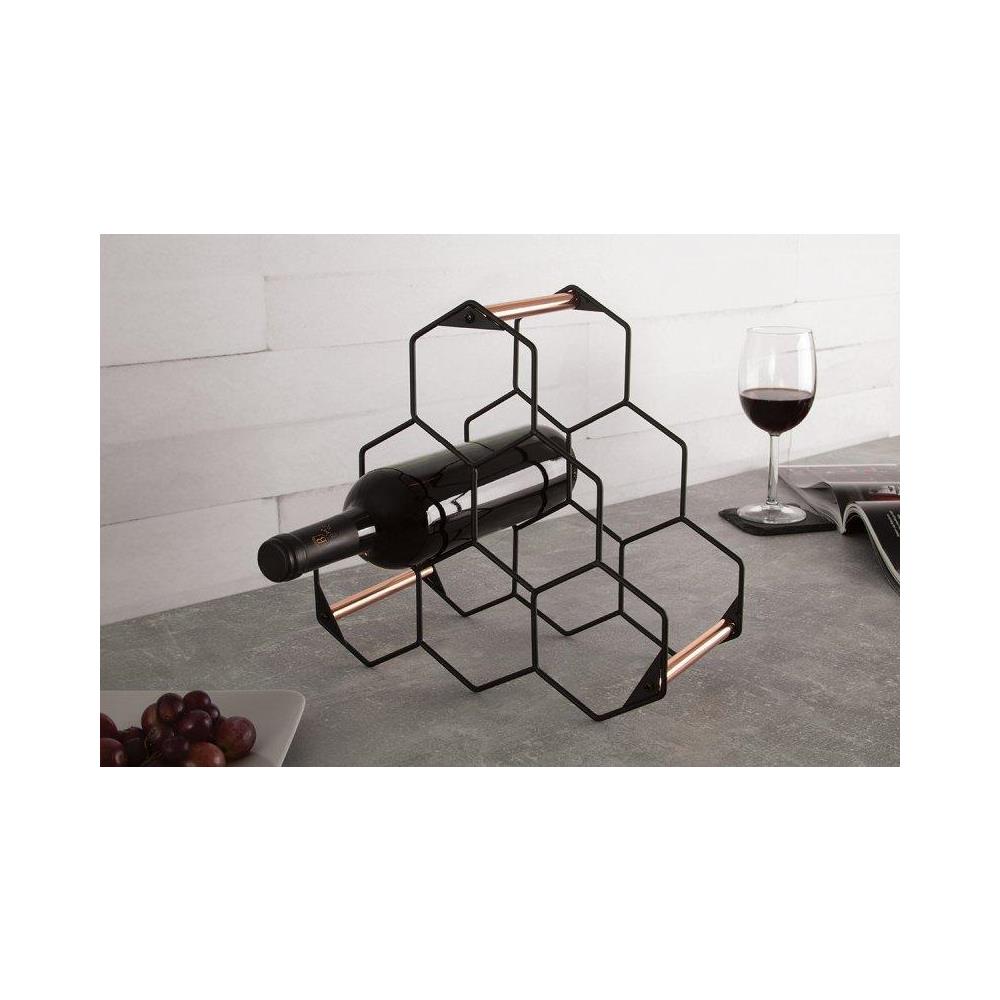 BH-6772 Elegante portabottiglie per 6 bottiglie con dettagli in oro rosa - Foto 2