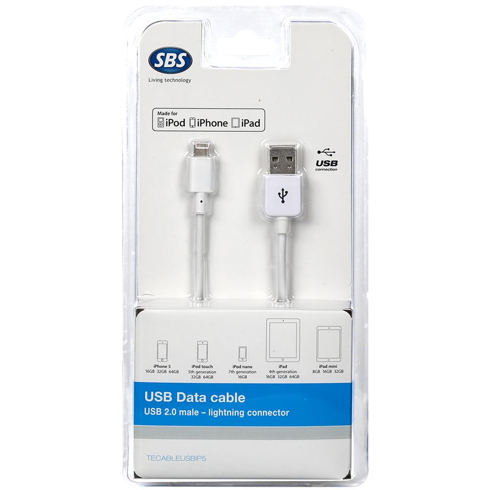 Cavo dati e ricarica con connettori USB 2.0 Apple Lightning, lunghezza 1 m. , colore bianco - Foto 2
