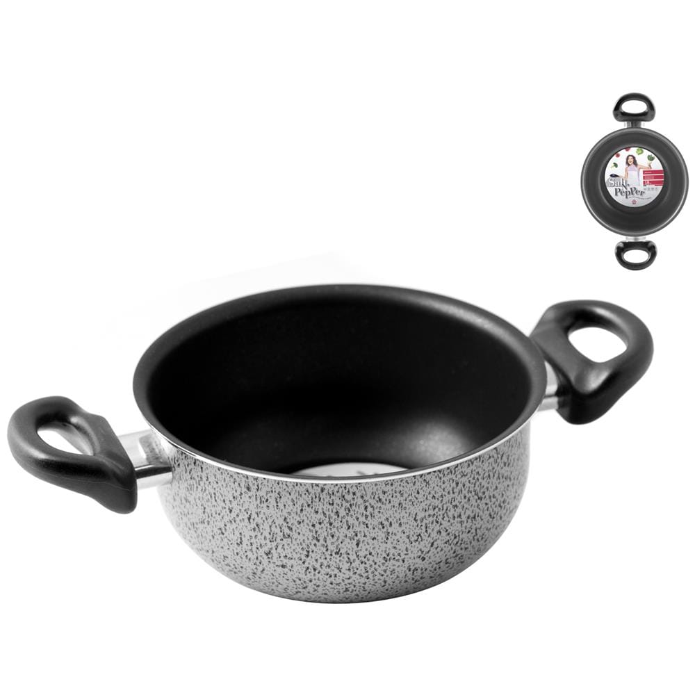 Casseruola 2 Maniglie Antiaderente 16 cm - Linea Salt Pepper - Foto 1