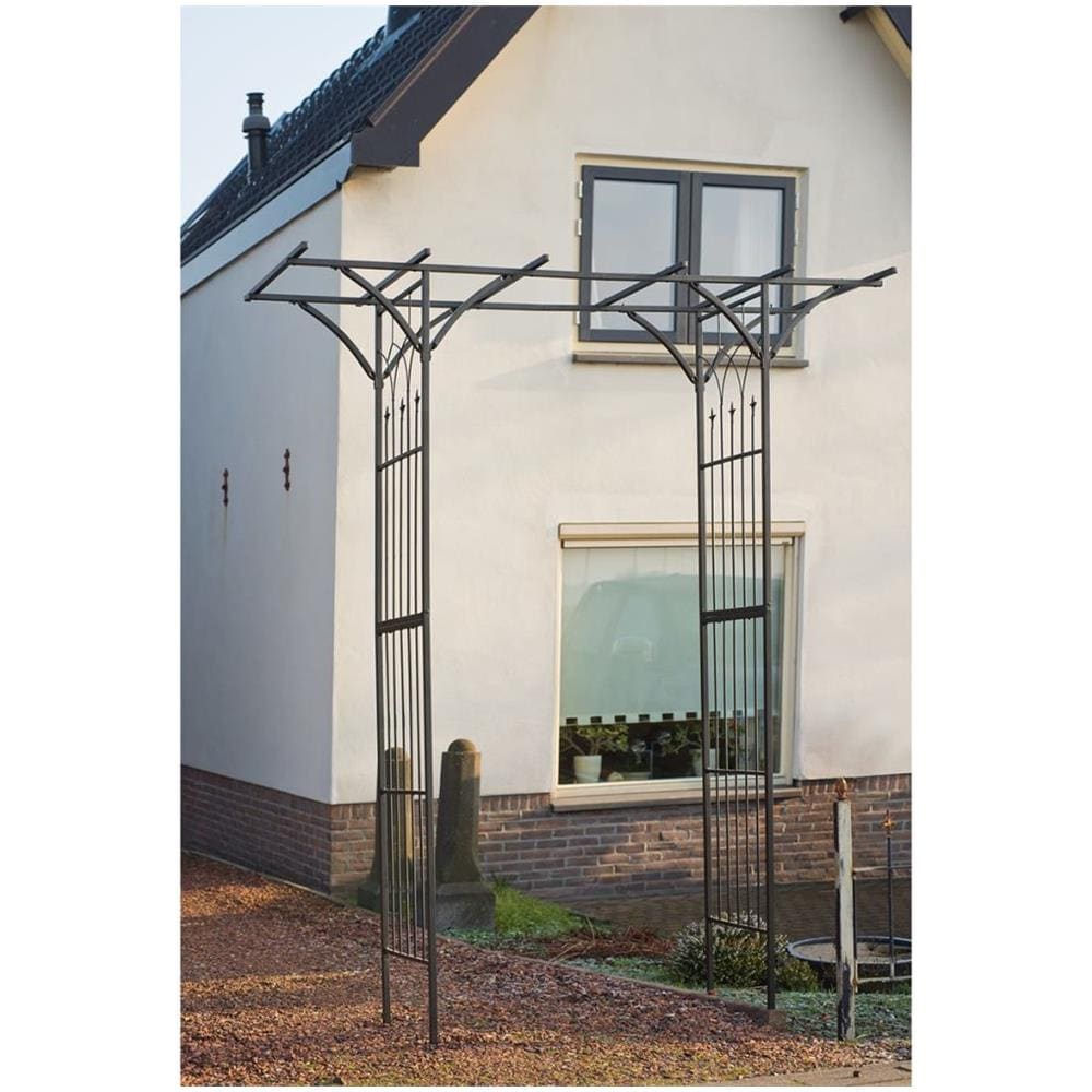 Arco Da Giardino 114x66x232 Cm In Acciaio Nero - Foto 2