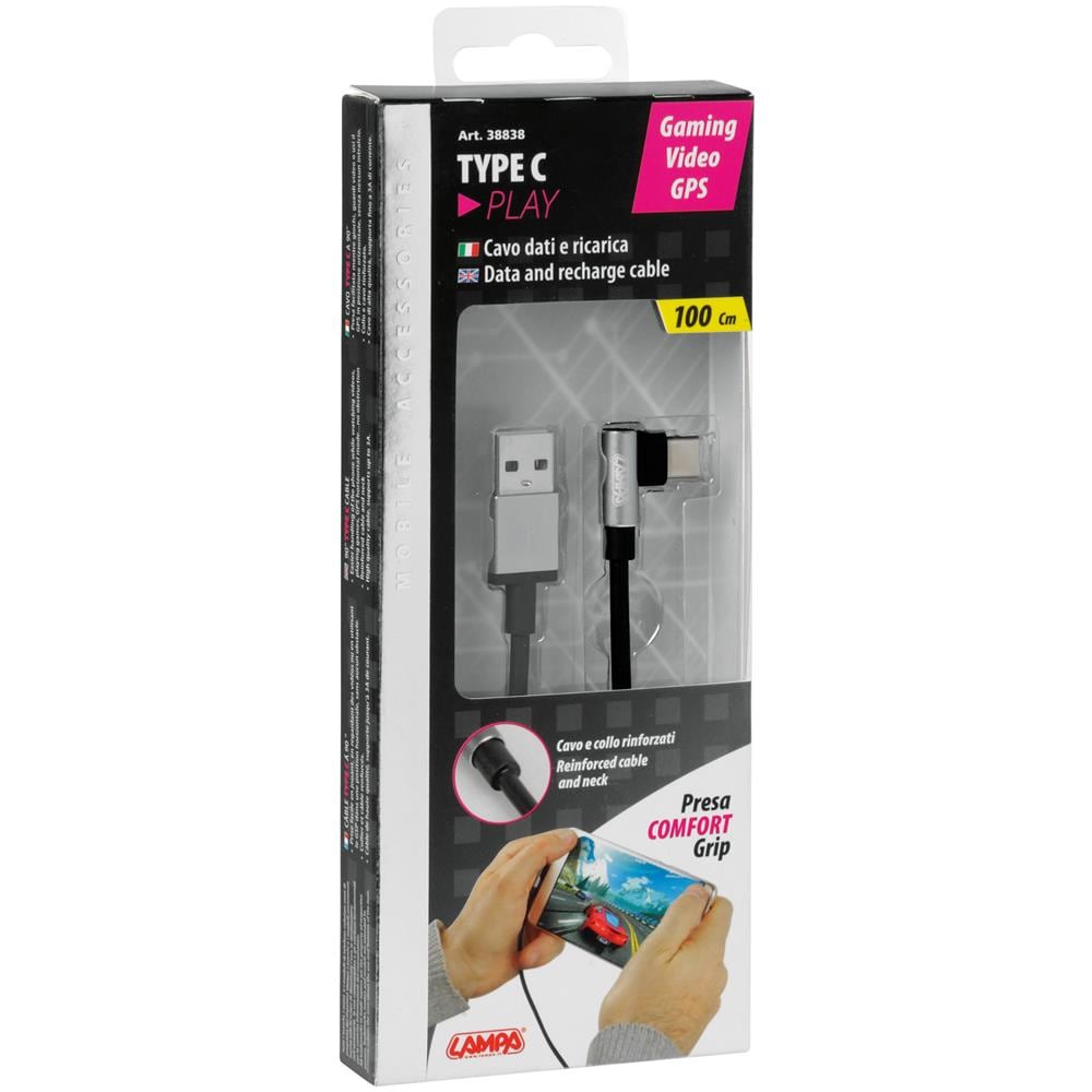 Cavo 90 Usb Usb Type-c - 100 Cm - Nero - Foto 2