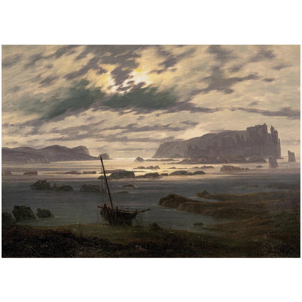 Niik Quadro Telaio Bb Mare Del Nord Sotto La Luna Di Caspar David Friedrich 100 X 71 X 4 Cm Falso Dautore Stampa Su Tela