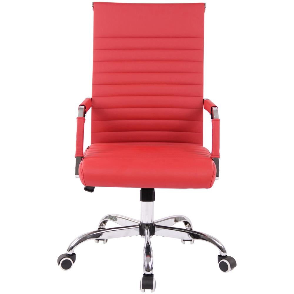 Sedia Elegante da Ufficio Amadora in Similpelle I Poltrona Studio Ergonomica con Rotelle I Sedia Pc con Braccioli Regolabile E Girevole Rosso - Foto 2