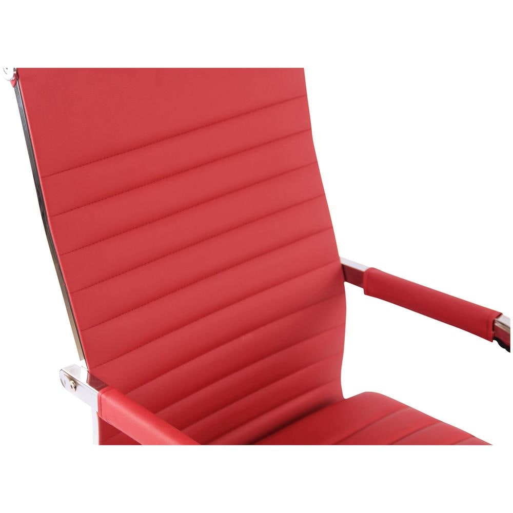 Sedia Elegante da Ufficio Amadora in Similpelle I Poltrona Studio Ergonomica con Rotelle I Sedia Pc con Braccioli Regolabile E Girevole Rosso - Foto 5