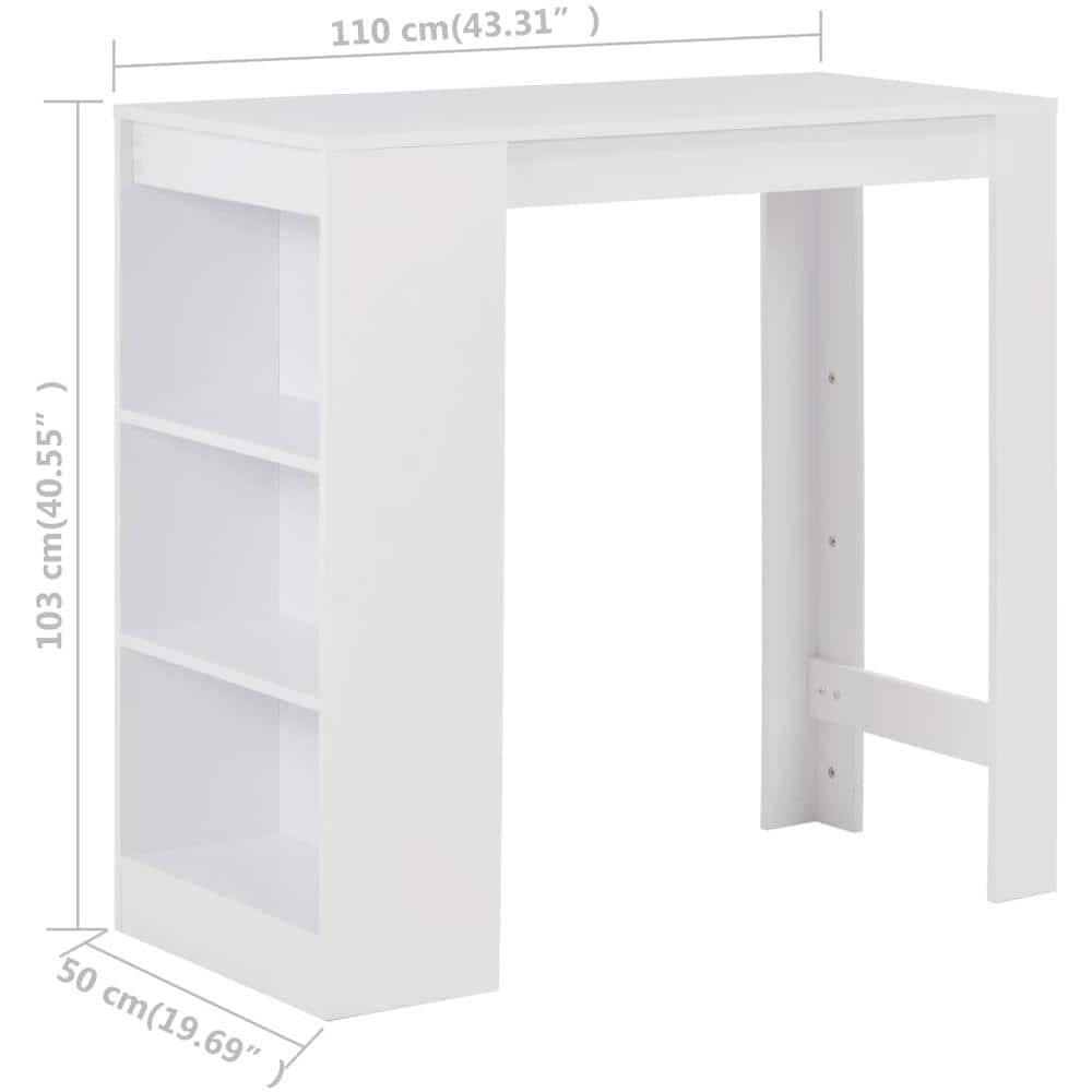 Tavolo da Bar con Ripiano Bianco 110x50x103 cm - Foto 11