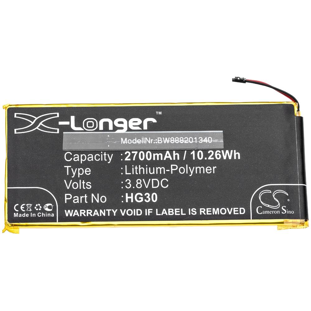 Batteria Sostituisce Motorola Hg30 Per Smartphone Cellulare Telefono Cellulari (2700mah, 3,8v, Li-poly)  - Foto 1