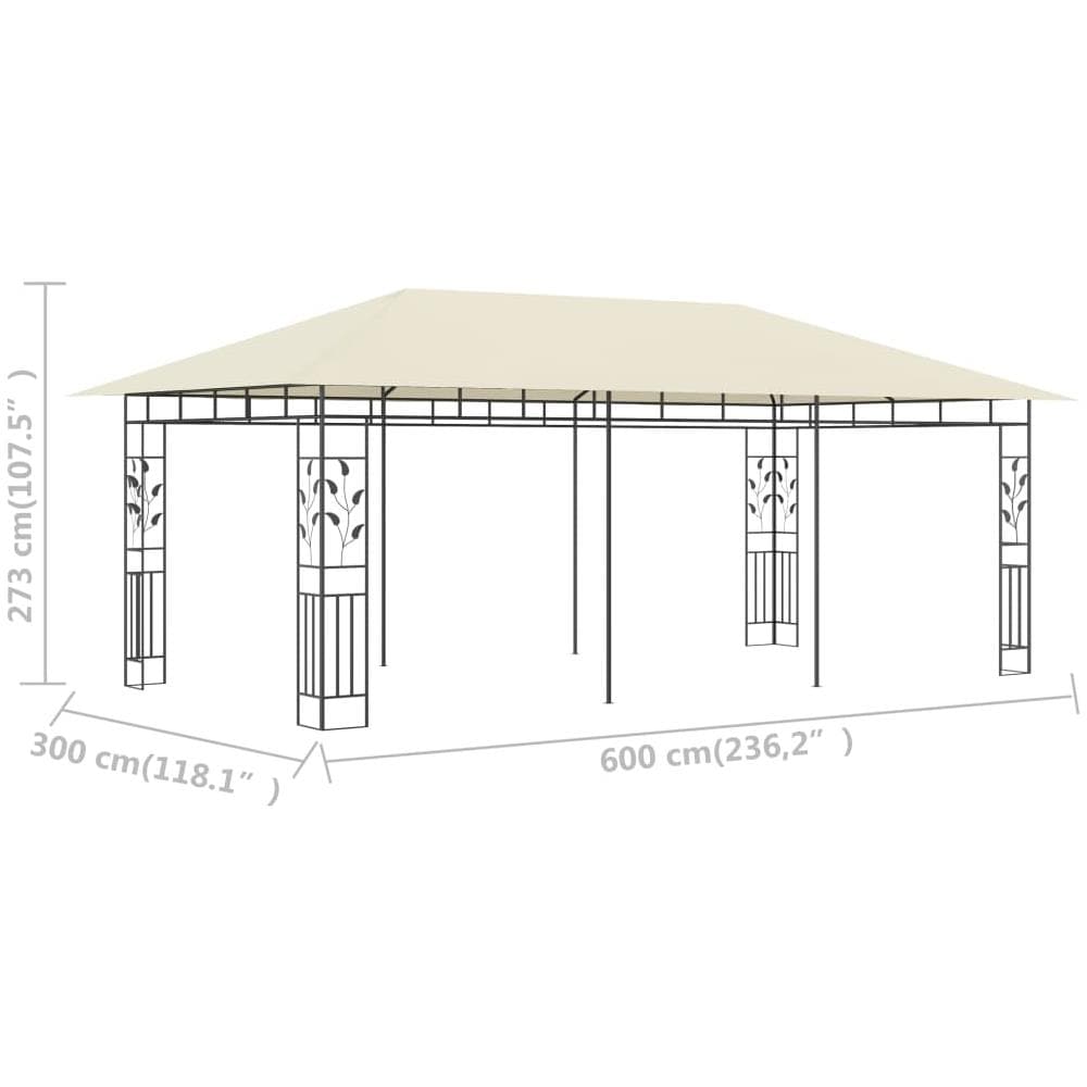 Gazebo Con Zanzariera 6x3x2,73 M Crema - Foto 11