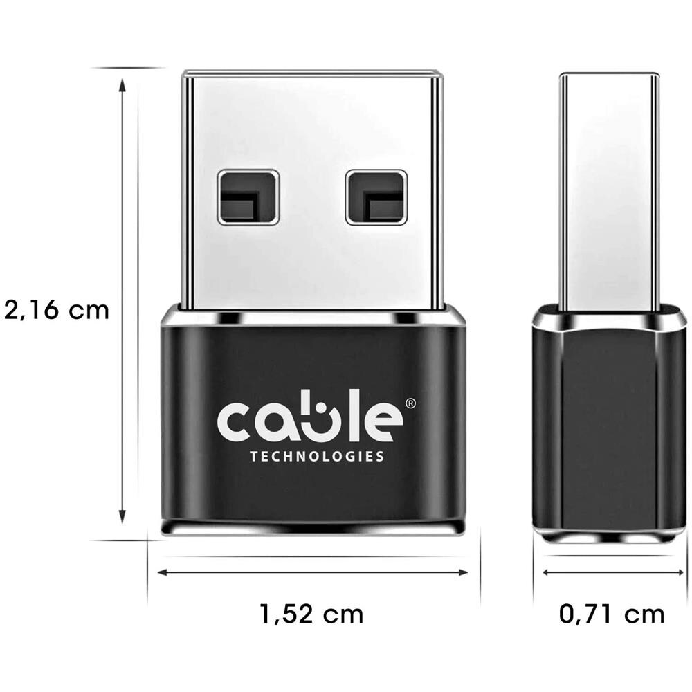 3x Cable Adattatore Usb C Femmina A Usb Maschio, convertitore Cavo Caricatore Usb C A Usb A, Usb C To Usb A Per Iphone 11 12 Pro Max X, airpods Ipad Air, samsung Galaxy Note S20 Plus Ultra A90 (x3)  - Foto 2