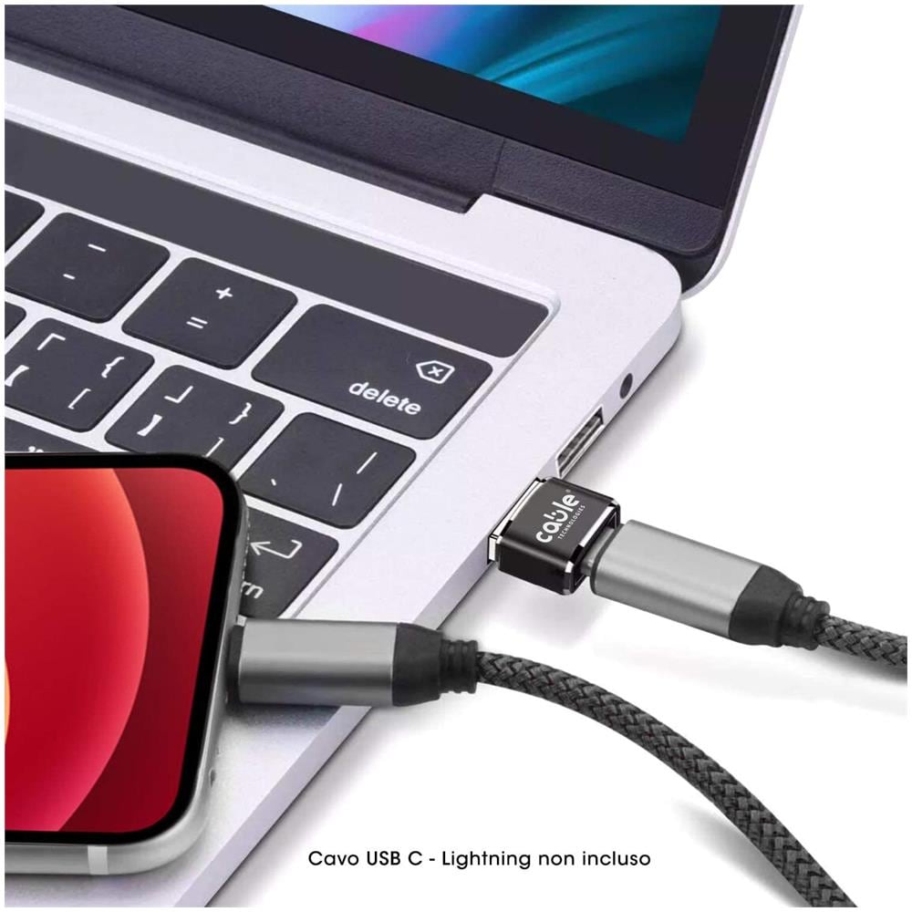 3x Cable Adattatore Usb C Femmina A Usb Maschio, convertitore Cavo Caricatore Usb C A Usb A, Usb C To Usb A Per Iphone 11 12 Pro Max X, airpods Ipad Air, samsung Galaxy Note S20 Plus Ultra A90 (x3)  - Foto 4