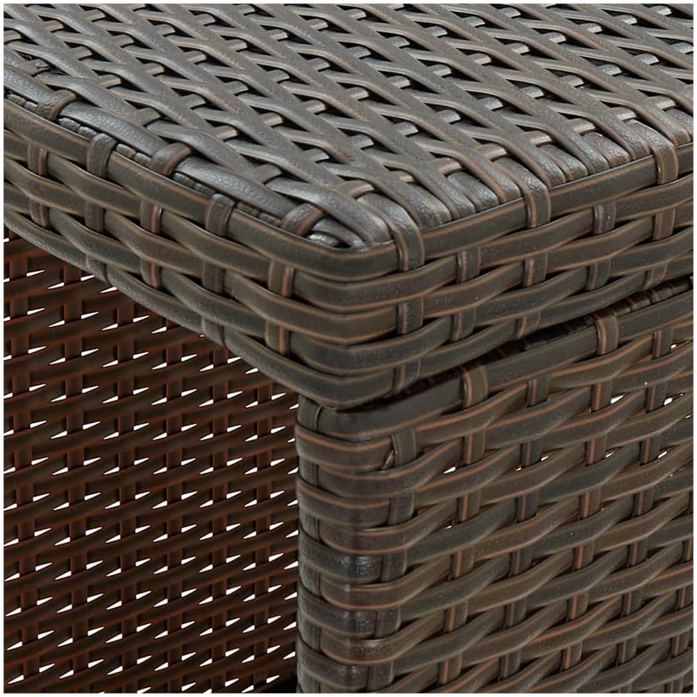 Tavolo Da Bar Con Ripiani Marrone 120x60x110 Cm In Polyrattan - Foto 2