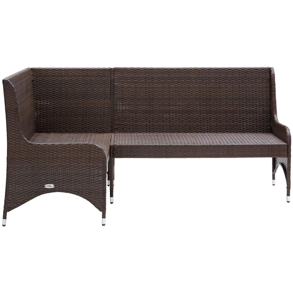 Divani Angolari Da Giardino 2 Pz In Polyrattan Marrone - Foto 2