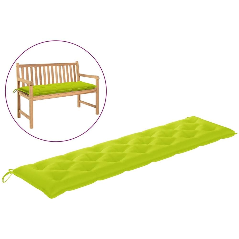 Cuscino Panca da Giardino Verde Brillante 200x50x7 cm Tessuto - Foto 1