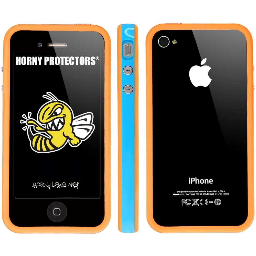 Cover per Apple iPhone 4, Blu / Arancione - Foto 1