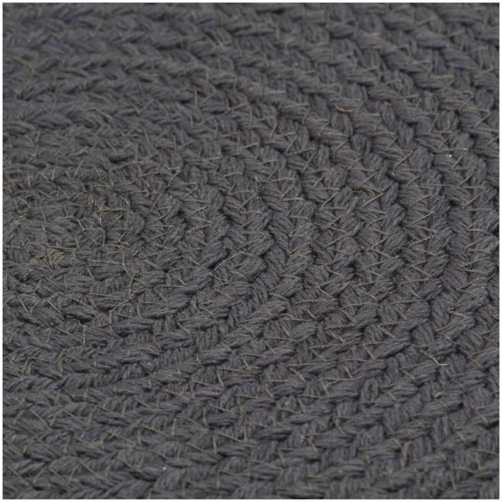 Tovagliette 4 Pz Grigio Scuro Neutro 38 Cm Rotonde In Cotone - Foto 3