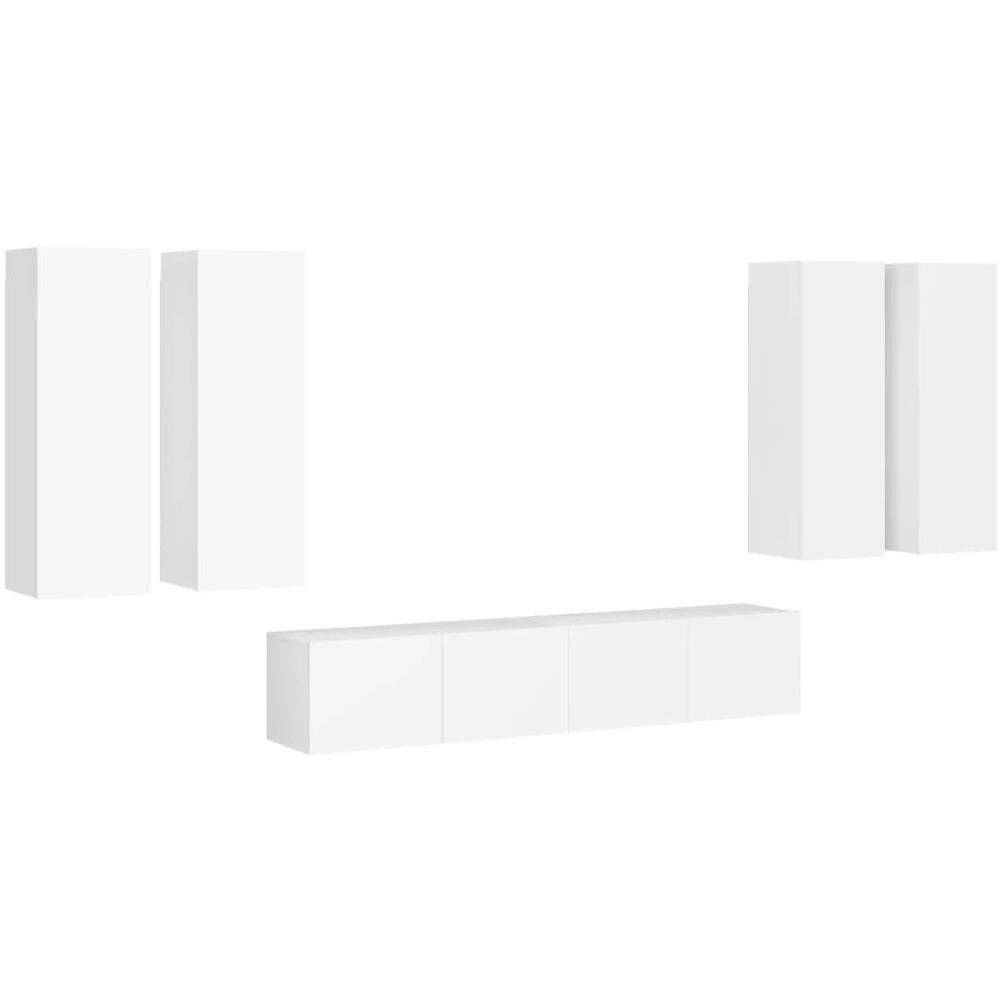 Set Mobile Tv 6 Pz Bianco In Truciolato - Foto 2