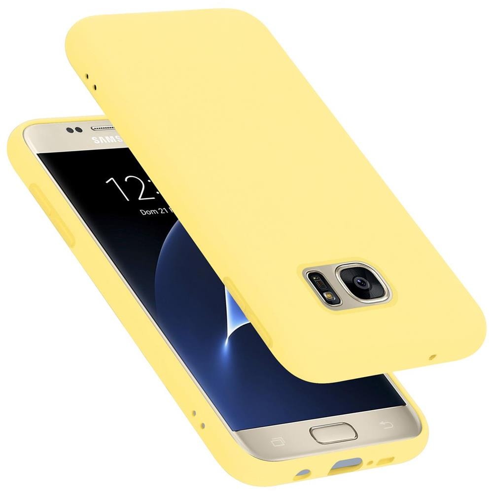 Custodia Compatibile Con Samsung Galaxy S7 In Liquid Giallo - Coperchio Protettivo In Silicone Tpu Flessibile - Foto 1