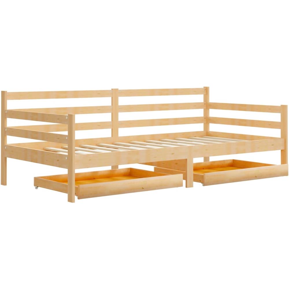Divano Letto con Cassetti 90x200 cm Legno Massello di Pino - Foto 2