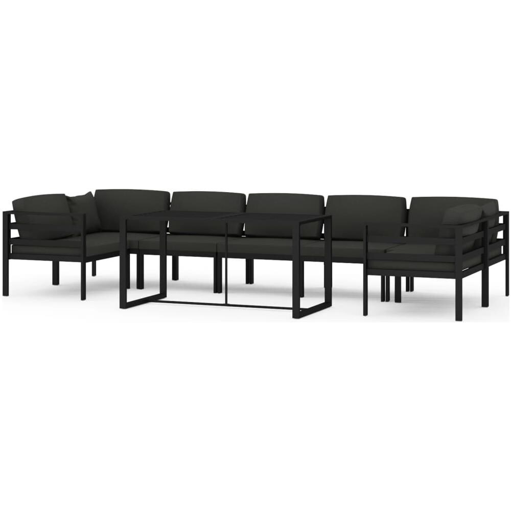 Set Divani Da Giardino 8 Pz Con Cuscini In Alluminio Antracite - Foto 1