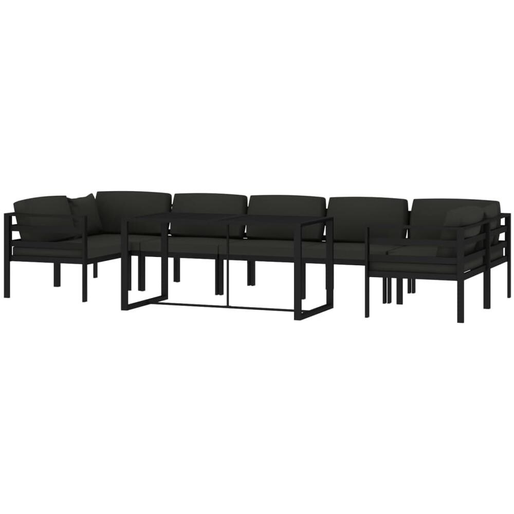 Set Divani Da Giardino 8 Pz Con Cuscini In Alluminio Antracite - Foto 2