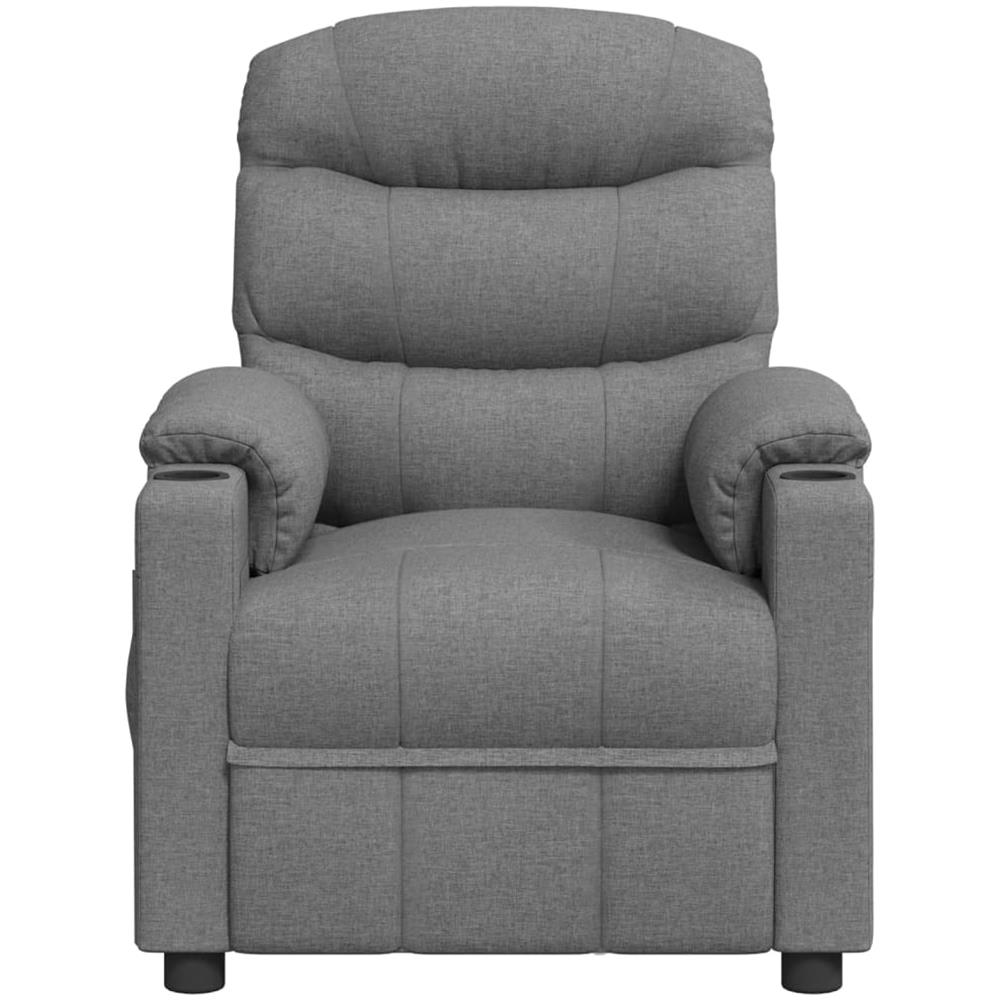 Poltrona Reclinabile In Tessuto Grigio Chiaro - Foto 3