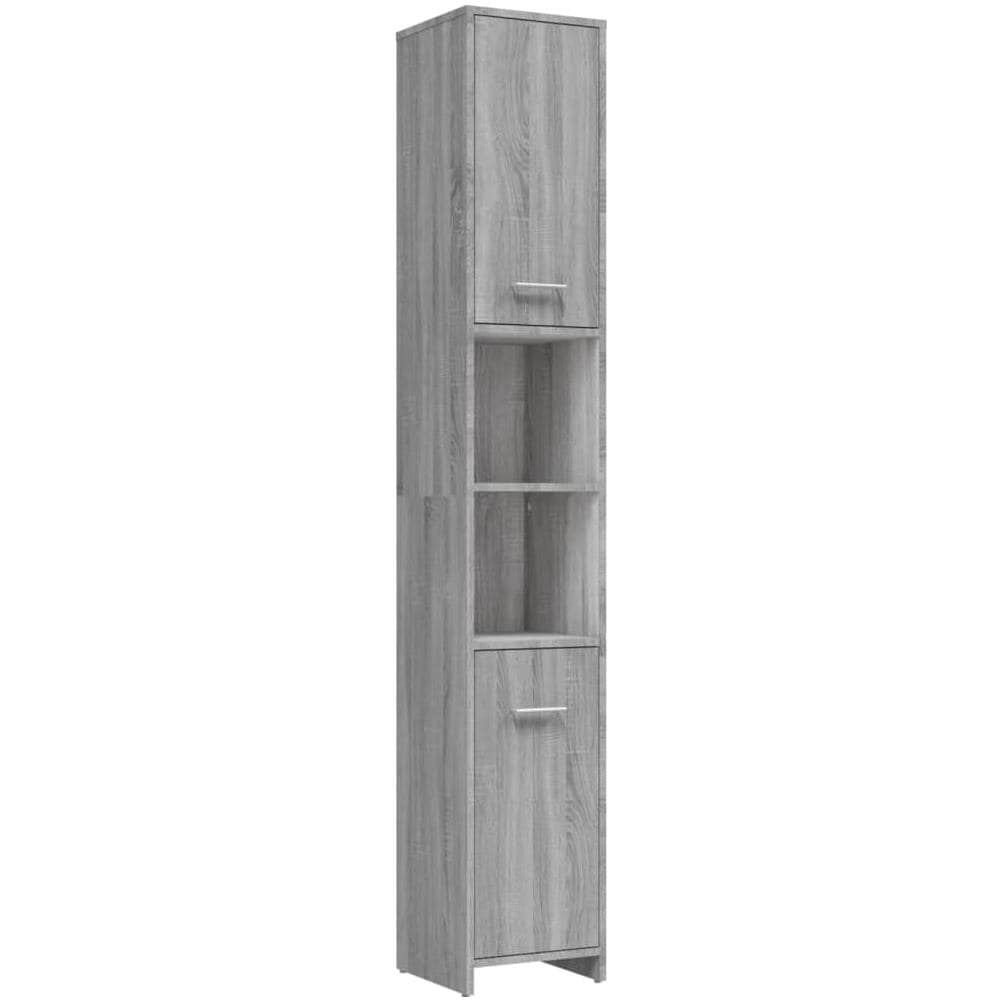 Armadietto Bagno Grigio Sonoma 30x30x183,5 cm Legno tecnico - Foto 2