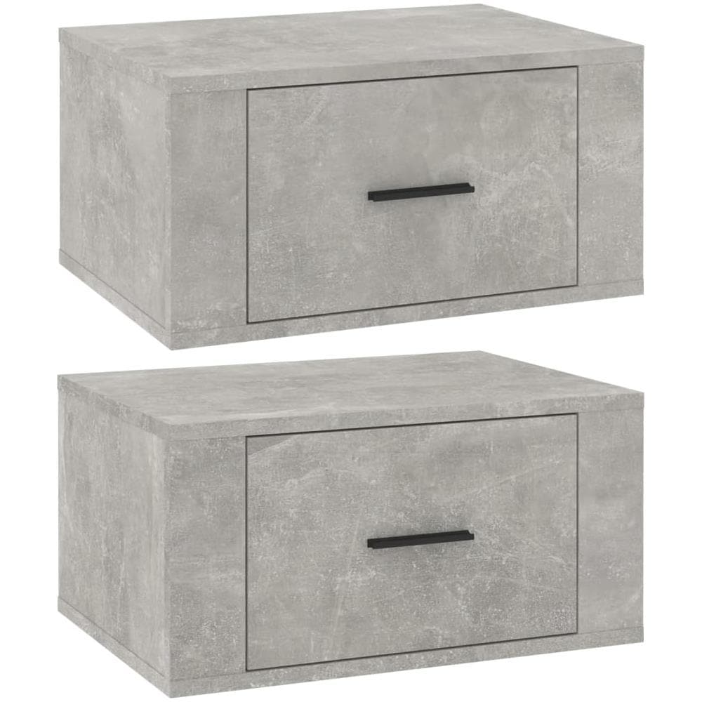 Comodini A Muro 2 Pz Grigio Cemento 50x36x25 Cm - Foto 2