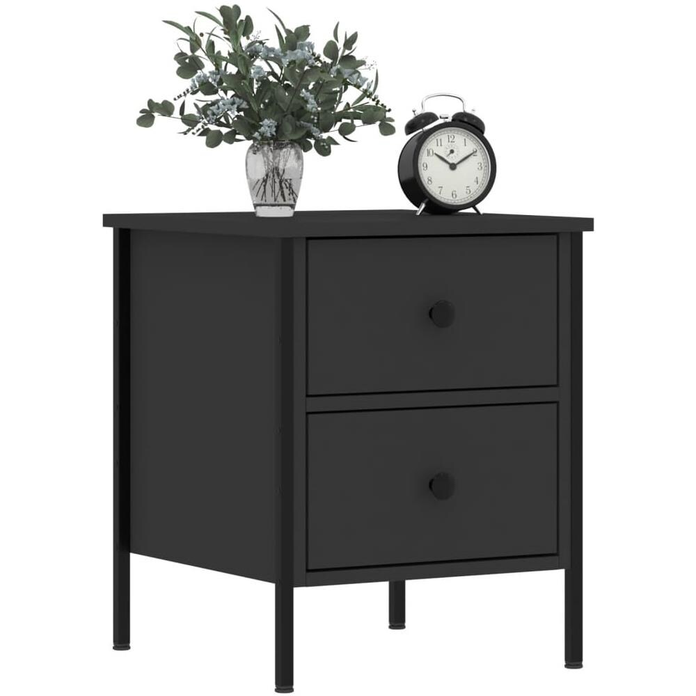 Comodini 2 Pz Neri 40x42x50 Cm In Legno Multistrato - Foto 3