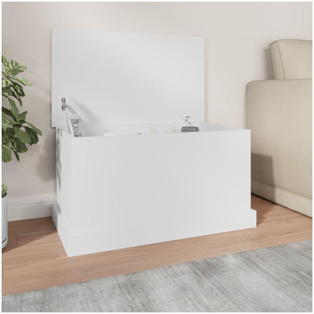 Contenitore Portaoggetti Bianco 70x40x38 cm Legno Multistrato - Foto 1