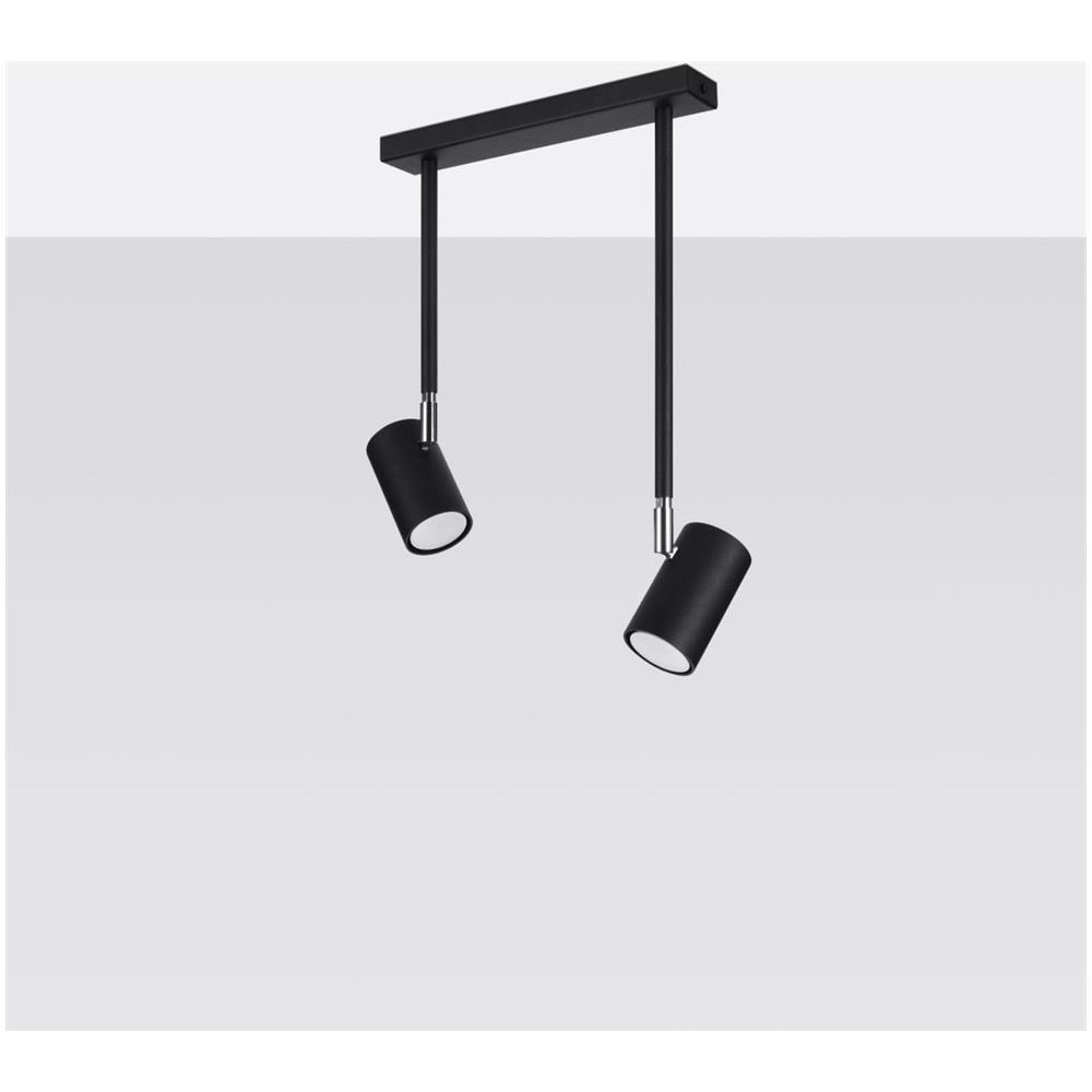Lampada Da Soffitto Norano 2 Nero Sl. 1075 - Moderno Lampade Da Soffitto Nero 43x30x10 Cm - Foto 2