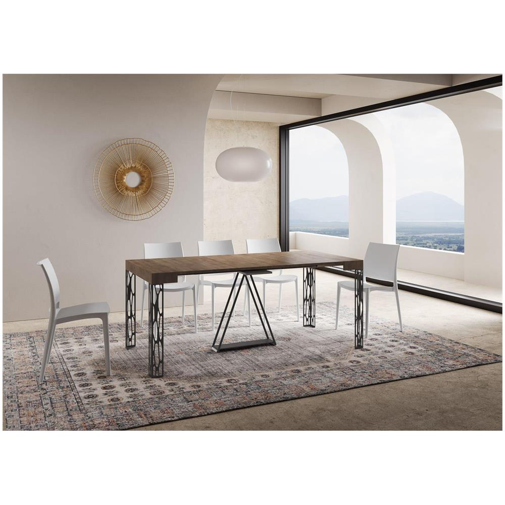 Consolle allungabile 90x40/196 cm Kerpa Small noce telaio antracite - Foto 3