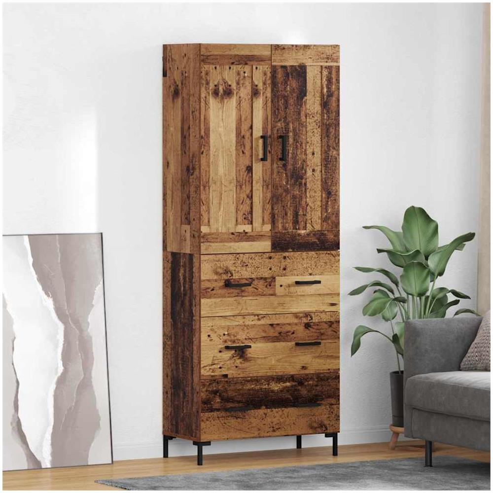 Credenza con cassetto 2 pcs Legno vecchio Legno multistrato - Foto 2