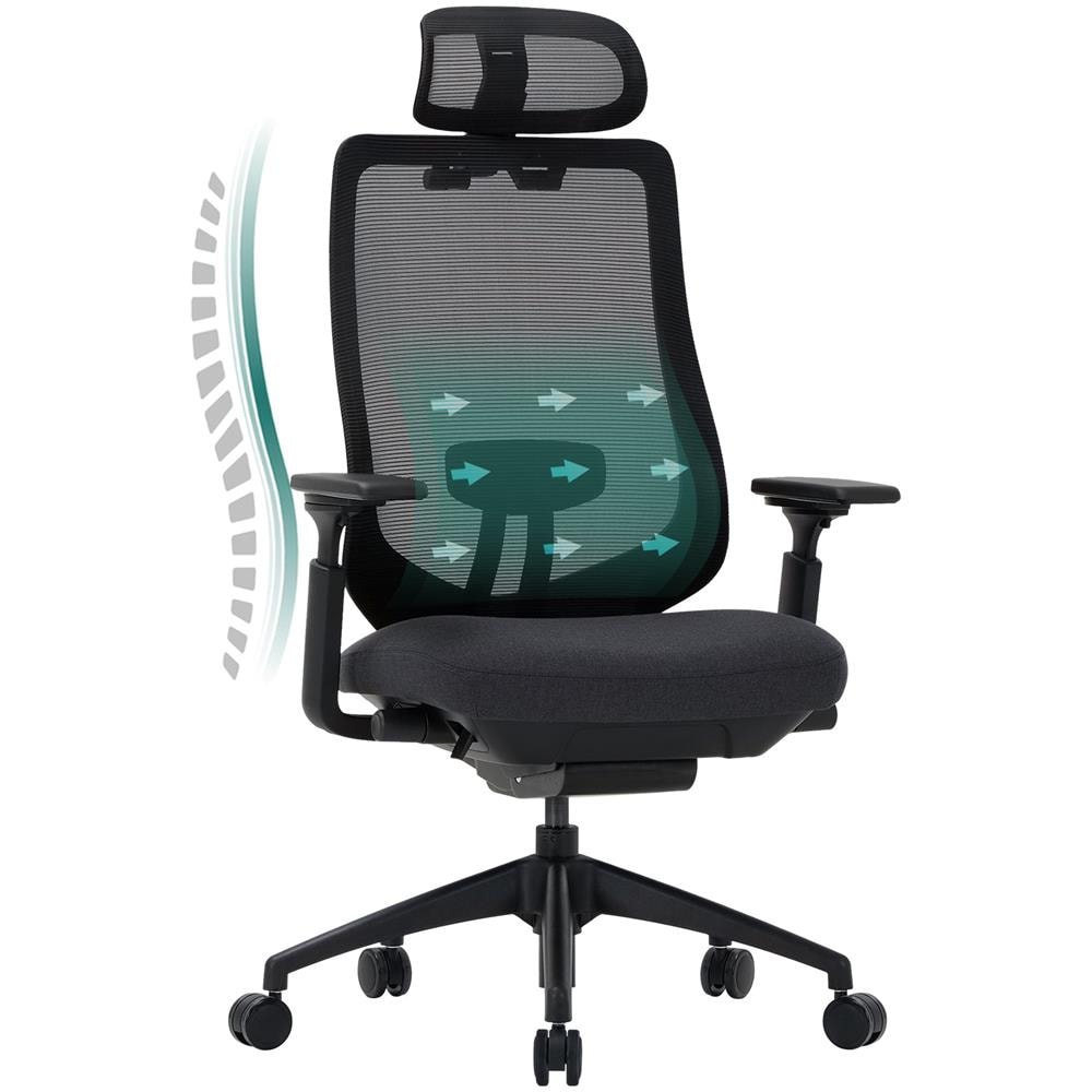 Sedia Ufficio Ergonomica con Poggiatesta e Braccioli 4D Nero - Foto 1