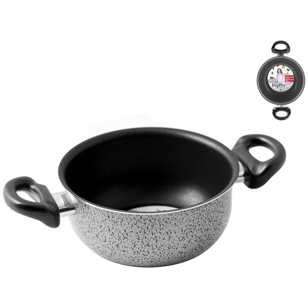 Casseruola 2 Maniglie Antiaderente 14 cm - Linea Salt Pepper - Foto 1
