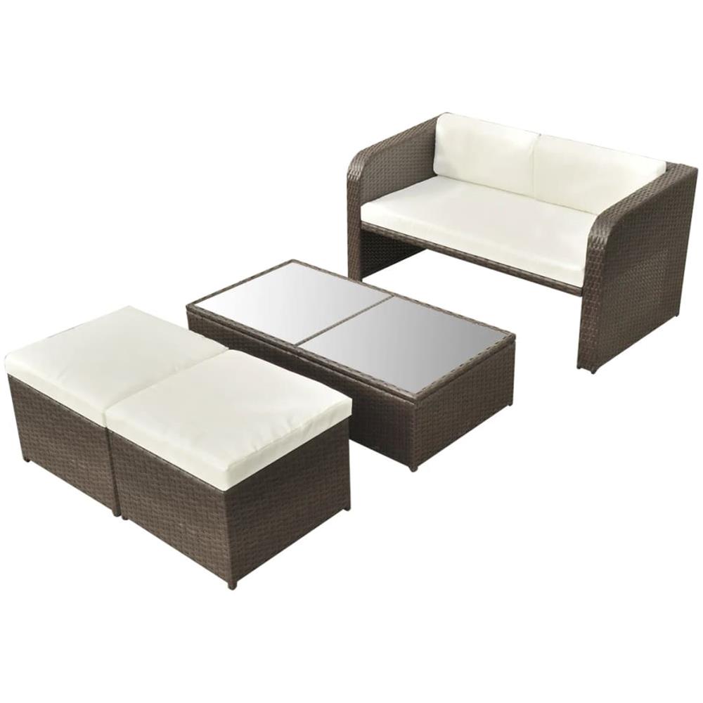 9 Pz Set Mobili Da Esterni Marrone Polirattan - Foto 10