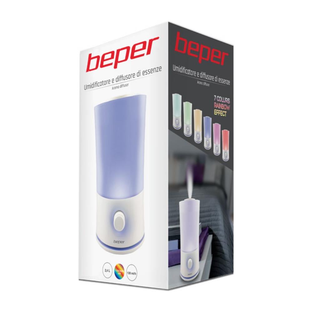 Umidificatore Diffusore Essenze Aromi Lampada Luce Led 7 Colori 2,4litri 30w - Foto 3