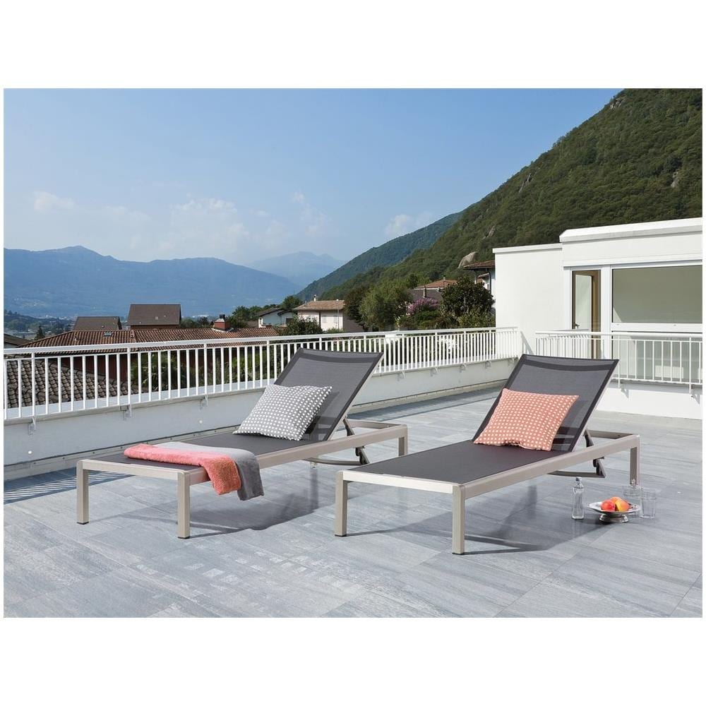 Lettino Da Giardino In Alluminio Fibra Tessile Fossato - Foto 2