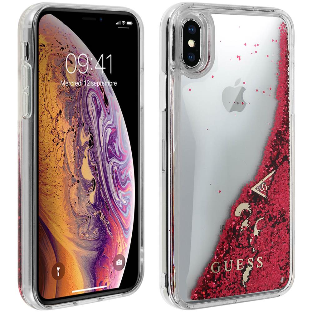 Cover Iphone X / Xs Protezione Rigida Paillettes Liquide - Rosso - Foto 1