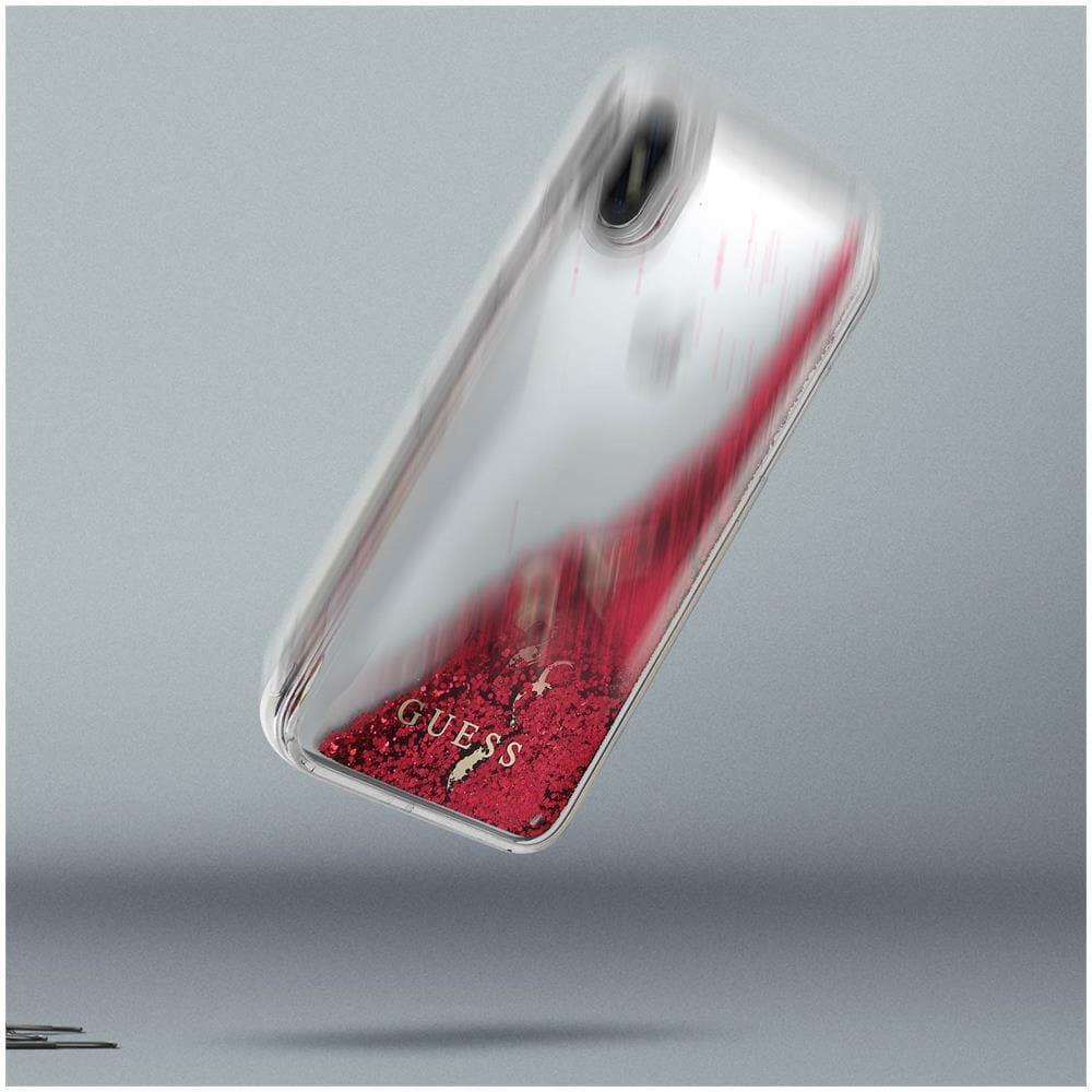 Cover Iphone X / Xs Protezione Rigida Paillettes Liquide - Rosso - Foto 5