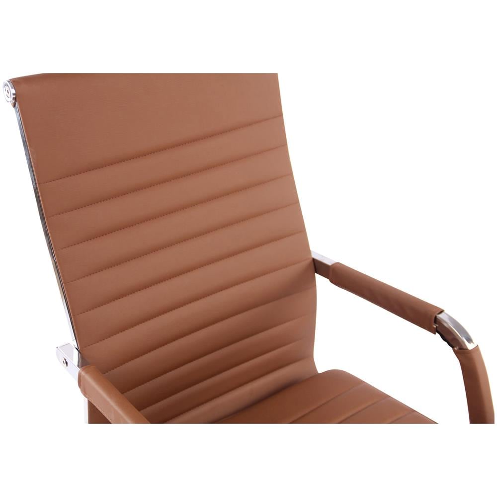 Sedia Elegante da Ufficio Amadora in Similpelle I Poltrona Studio Ergonomica con Rotelle I Sedia Pc con Braccioli Regolabile E Girevole Marrone - Foto 5