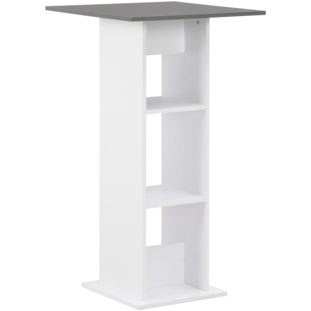 Tavolo da Bar Bianco e Grigio Antracite 60x60x110 cm - Foto 1
