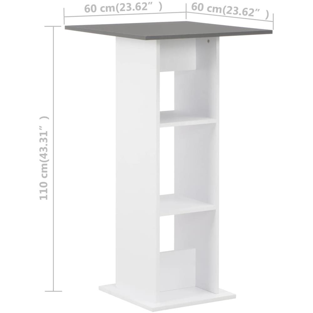 Tavolo da Bar Bianco e Grigio Antracite 60x60x110 cm - Foto 10