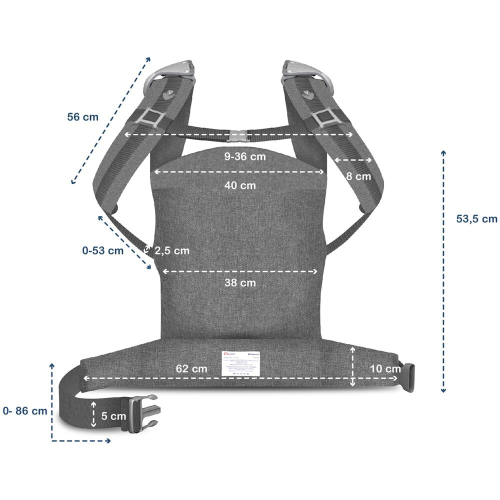 Margareet Marsupio Ergonomico Porta Bebe Neonati Traspirante 3 Posizioni D’uso Con Cappuccio Retrattile Supporto Fascia Lombare Da 4 Mesi Fino A 20 Kg, Grigio - Foto 5