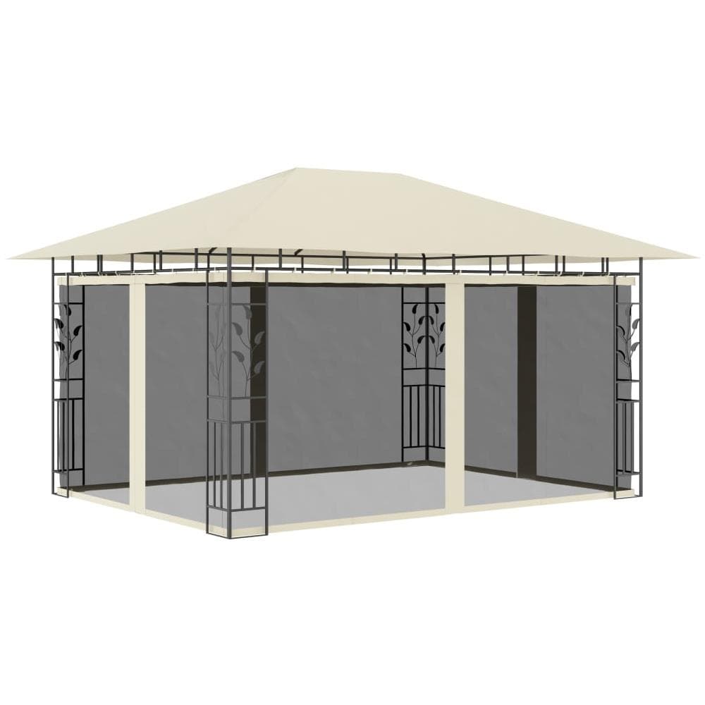 Gazebo Con Zanzariera 4x3x2,73 M Crema 180 G / m² - Foto 1