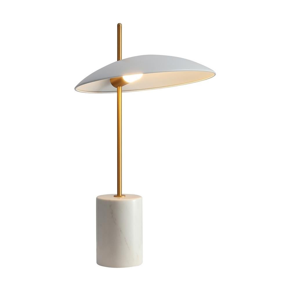Lampada Da Tavolo Moderna A Led Bianco, Oro, Marmo, Bianco Caldo 3000k 400lm - Foto 1