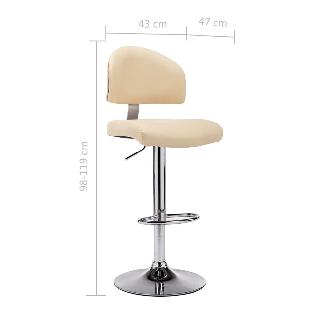 Sgabello Da Bar Crema In Similpelle - Foto 8